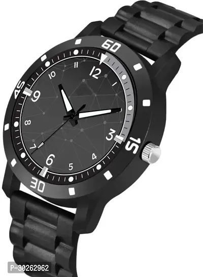 Stylish Black PU Analog Watch For Men-thumb3