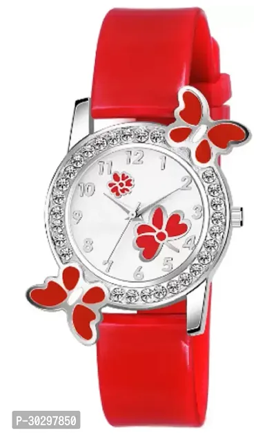 Stylish Red PU Analog Watches For Women-thumb0