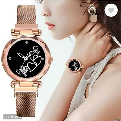 Stylish Black Metal Analog Watches For Women-thumb0