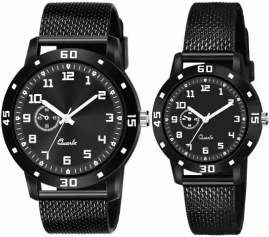 Stylish PU Analog Watches For Men Pack Of 2