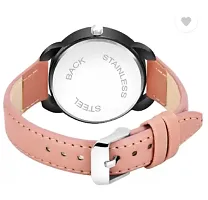 Stylish Peach Genuine Leather Analog Watches For Women-thumb2