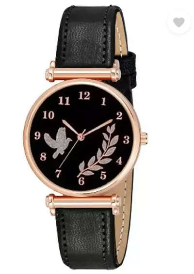 Fashionable Dial Genuine Leather Analog Watch For Women