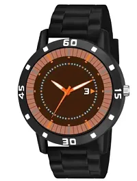 Stylish Brown PU Analog Watches For Men-thumb1