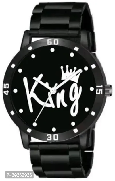 Stylish Black PU Analog Watch For Men-thumb2