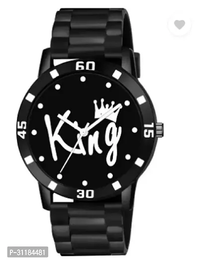 Stylish Black PU Analog Watch For Men-thumb0