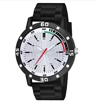 Stylish Black PU Analog Watch For Men-thumb1