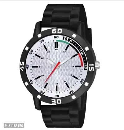 Stylish Black PU Analog Watch For Men-thumb2