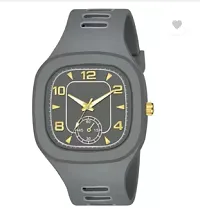 Stylish Grey PU Analog Watches For Men-thumb1