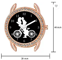 Analog Watch - For Girls New Cycle Black Dial Rose Gold Magnet Strap Watch For Girl-thumb3