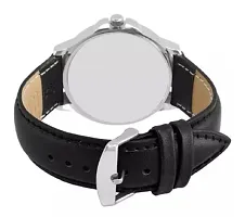 Stylish Black Genuine Leather Analog Watch For Men-thumb1