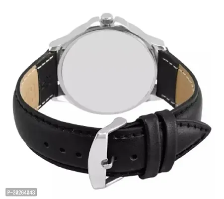 Stylish Black Genuine Leather Analog Watch For Men-thumb2