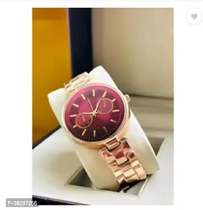 Stylish Golden Metal Analog Watches For Women-thumb2