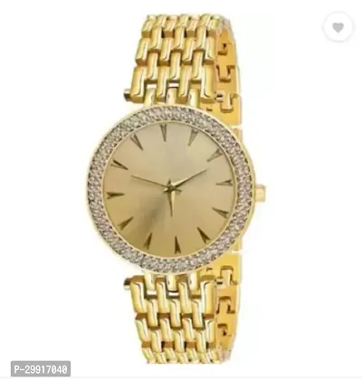 Stylish Golden Metal Analog Watches For Women-thumb0