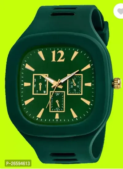 Stylish Green PU Analog Watches For Men-thumb0