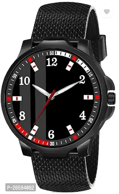 Stylish Black PU Analog Watches For Men-thumb0