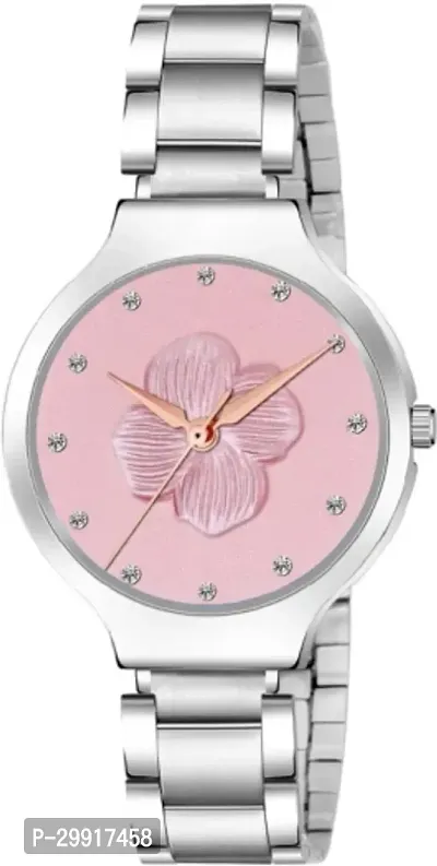 Stylish Pink Metal Analog Watches For Women-thumb0