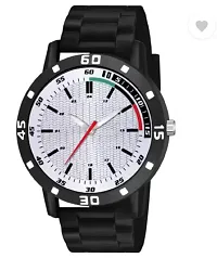 Stylish Black PU Analog Watch For Men-thumb1