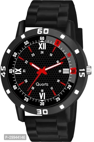 Stylish Black PU Analog For Men-thumb2