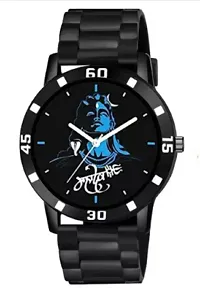 Stylish Black PU Analog Watch For Men-thumb1