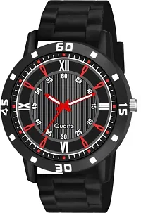 Stylish Black PU Analog Watches For Men-thumb2