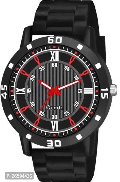 Stylish Black PU Analog Watches For Men-thumb3