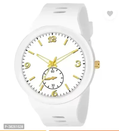 Stylish White PU Analog Watch For Men-thumb3