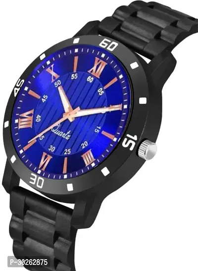 Stylish Black PU Analog Watch For Men-thumb3