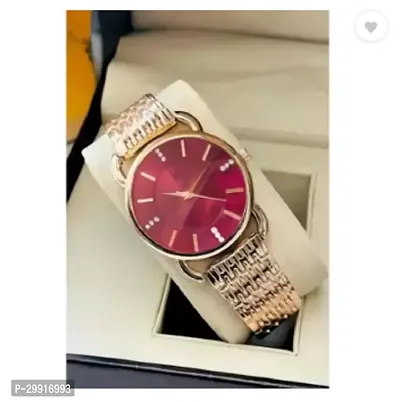 Stylish Golden Metal Analog Watches For Women-thumb0