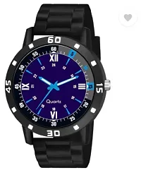 Stylish Blue PU Analog Watches For Men-thumb1