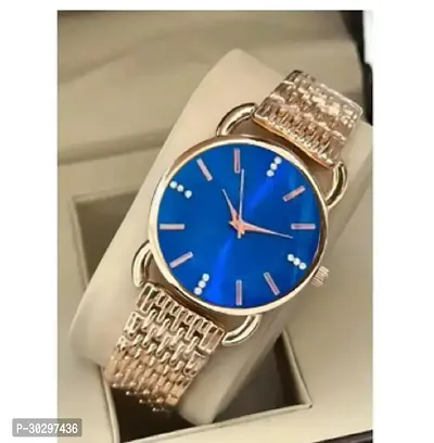 Stylish Golden Metal Analog Watches For Women-thumb0