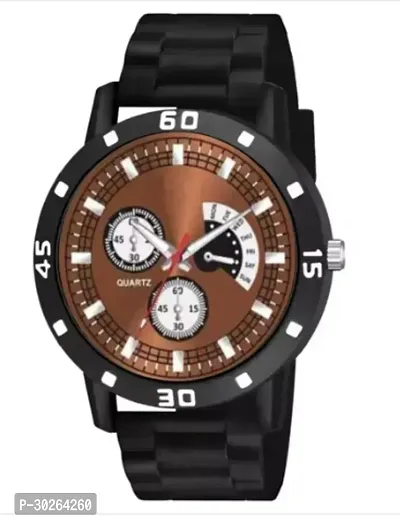 Stylish Black PU Analog Watch For Men