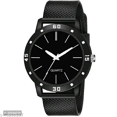 Stylish Black PU Analog Watches For Men-thumb0