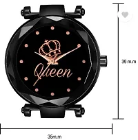 Analog Watch - For Girls New Queen Black Dial Black Magnet Strap Watch-thumb2