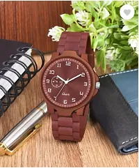 Stylish Brown PU Analog Watches For Men-thumb1