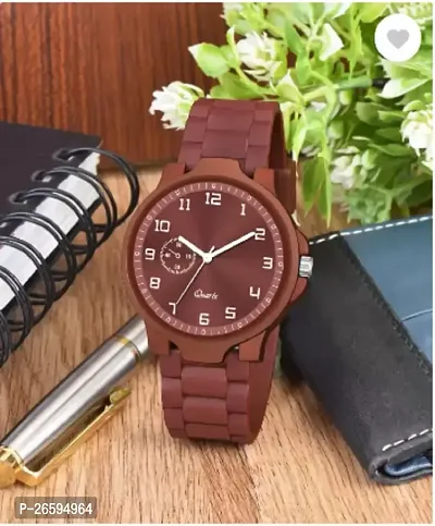 Stylish Brown PU Analog Watches For Men-thumb2