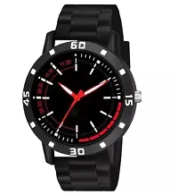 Stylish Black PU Analog Watch For Men-thumb1