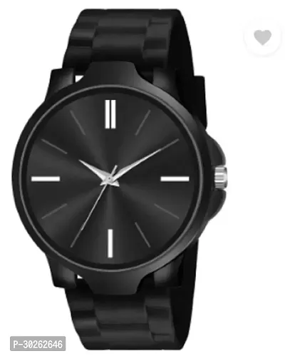 Stylish Black PU Analog Watch For Men-thumb0