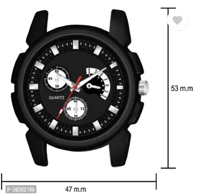 Stylish Black PU Analog Watch For Men-thumb4