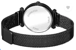 Analog Watch - For Girls Moon Star Dial Black Luxury Mesh Magnet Buckle Watches For Girls-thumb3