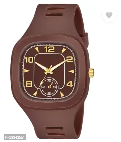 Stylish Brown PU Analog For Men-thumb0