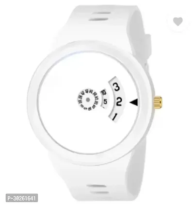 Stylish White PU Analog Watch For Men-thumb0