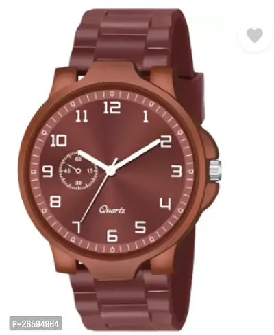 Stylish Brown PU Analog Watches For Men-thumb0