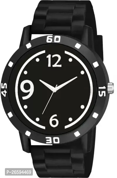 Stylish Black PU Analog Watches For Men-thumb3