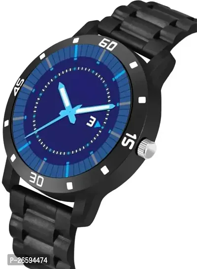 Stylish Blue PU Analog Watches For Men-thumb4