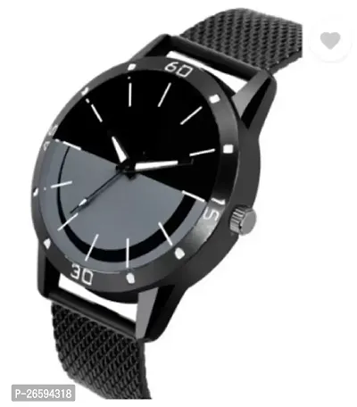 Stylish Black PU Analog Watches For Men-thumb2