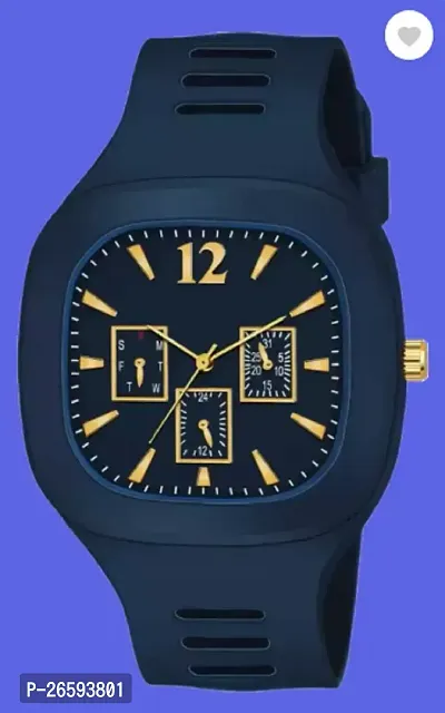 Stylish Blue PU Analog Watches For Men-thumb0