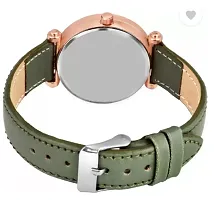 Stylish Green Genuine Leather Analog Watches For Women-thumb1