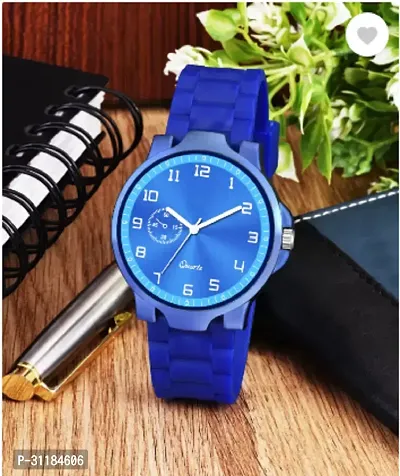 Stylish Blue PU Analog Watch For Men-thumb2