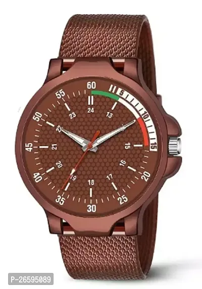 Stylish Brown PU Analog Watches For Men