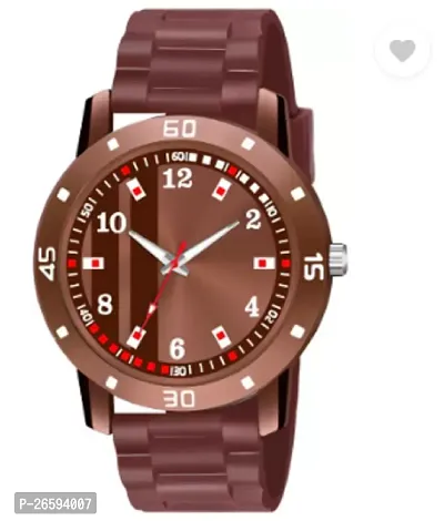 Stylish Brown PU Analog Watches For Men-thumb0